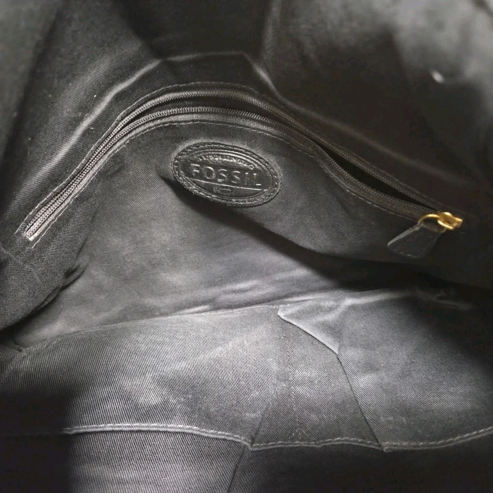 Fossil black leather